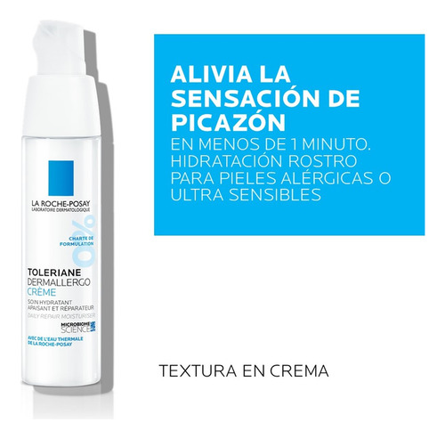 Crema Hidratante La Roche Posay Toleriane Dermallergo Textura Ligera De 40ml Día Noche