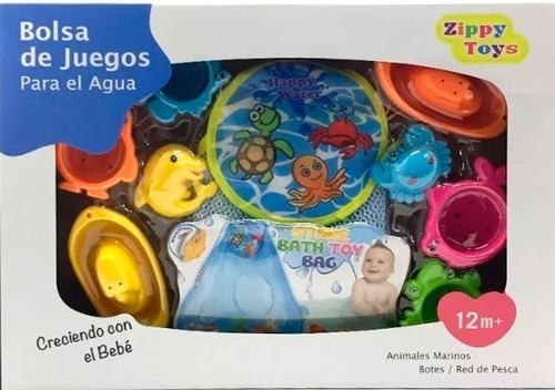 Set Juguetes De Agua Bebé  Porta Juguetes 7 Piezas Zippy Toy