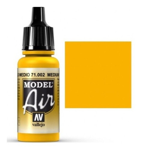 Imagen 1 de 4 de Vallejo 71002 Model Air Amarillo Medio Aerógrafo Modelismo