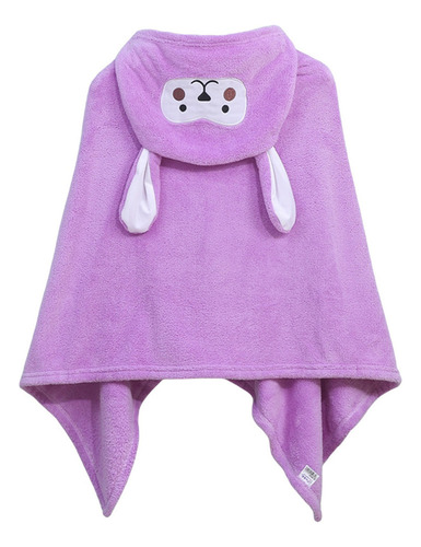 Toalla De Baño Infantil, Capa De Terciopelo Con Capucha, Alb