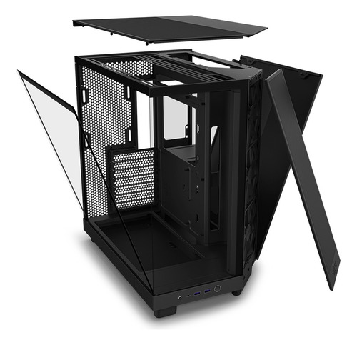 Gabinete para computadora de escritorio Nzxt H6 Flow CC-H61FB-01 negro