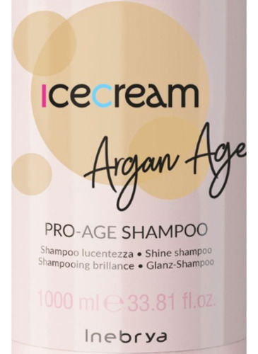 Shampoo Inebrya Argan Age 1000ml Hidratación Y Brillo