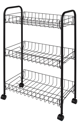 Frutera Metalica De 3 Estantes Con Ruedas Mor