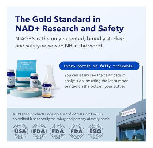 Tru Niagen 100mg Introductor Nad+ Boosting Suplemento Hrds3
