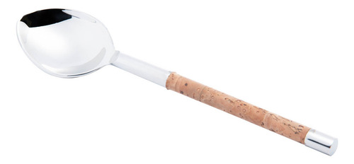 Conjunto 5 Talheres De Aço Inox Com Cabo De Cortiça Wolff Prateado/Marrom
