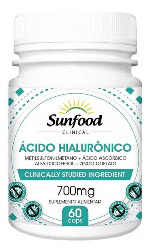 Acido Hialuronico Msm Azufre Organico 2000mg Porcion Sunfood