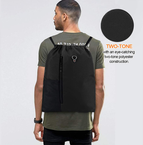 Bols0s De Cordón Beegreen Mochila Negra Con Cordón, Bolsa De