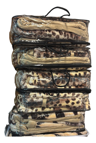 Frazada Extra Gruesa Doble Reversible 2.5 Plaza, Abrigadas Animal Print Animal Print