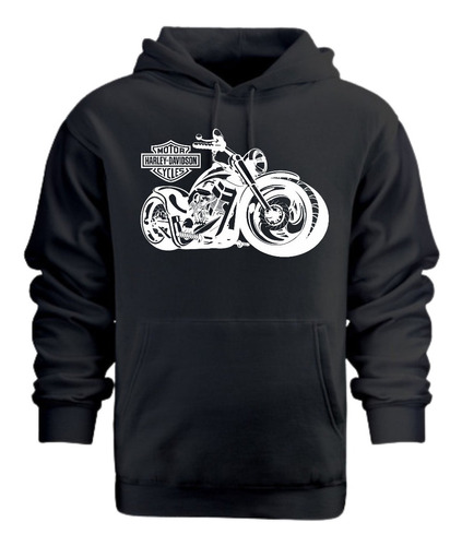 Buzo Motoquero Harley Davidson Algodon Friza Est Frente #1