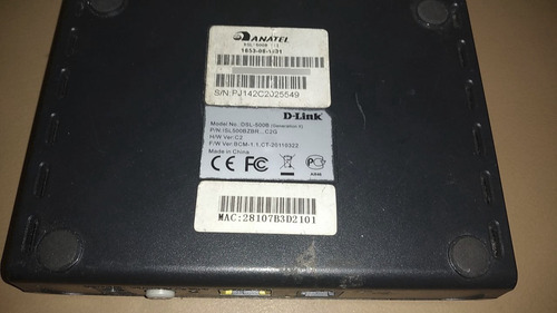 Modem Dsl 500b Adsl Adsl2 D-link Com Fonte 5.2v Usado (Usado)