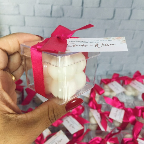 10 Lembrancinhas Personalizada Vela Mini Bubble C/ Caixinha