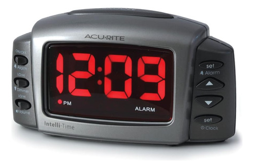13030 Intelli-time Reloj Despertador Con Volumen Y Brillo Aj
