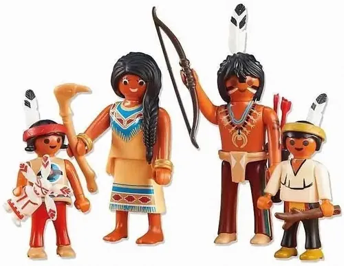 Playmobil Western – Guerrier Sioux Oglalas Avec Bandana Rouge – Figurine Vintage Jamais Servie