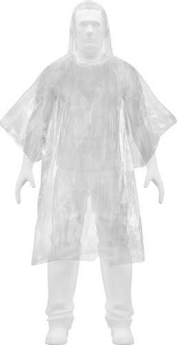 Poncho Capucha Impermeable Lluvia Transparente Pretul Pack 6