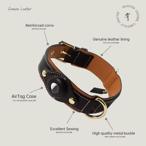 Vapho Collar Para Perros Compatible Con Airtag H15 Negro L