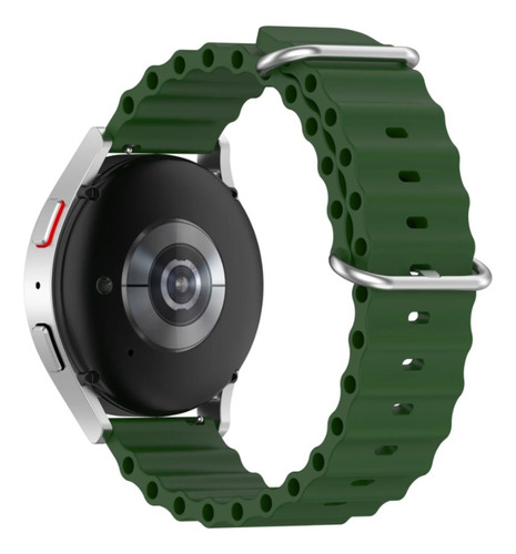 Pulseira Silicone Compatível Relógio Oceano 18mm, 20mm, 22mm Cor Verde 22mm