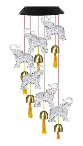 Campanas De Viento Solares Con Forma De Elefante, Lámpara Co