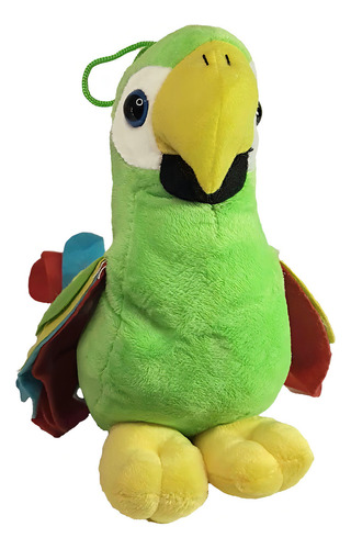 Alas de guacamayo con forma de pájaro de peluche en fieltro, 20 cm, color verde