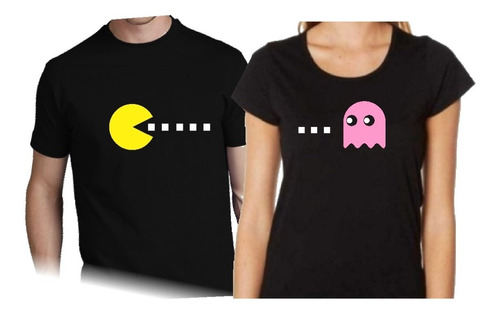 Remera Duo Pacman Retro Vintage Gamer Aniversario Dobles