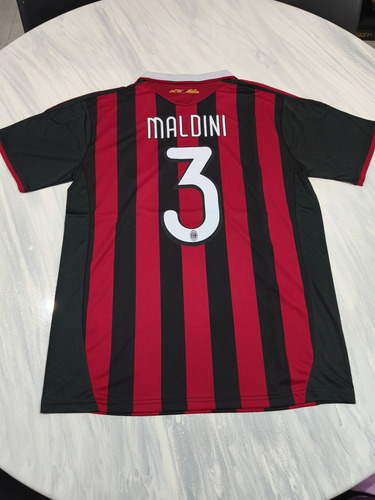Camiseta Titular Ac Milan 2009/10 #3 Maldini Retro