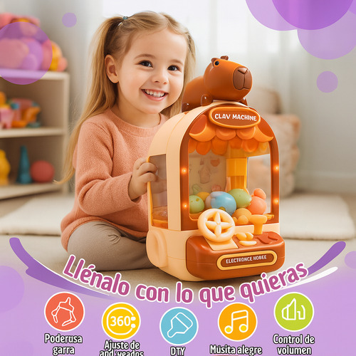 Maquina Atrapa Saca Peluche Expendedora Premios Usb Capibara