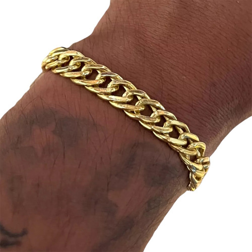 Pulseira Lacraia 8mm Banhado A Ouro 18k A 10 Milésimos