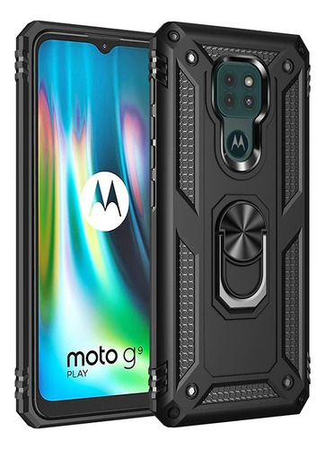 Funda Para Motorola Antigolpes Anillo Magnético De Uso Rudo Negro Moto Edge 50
