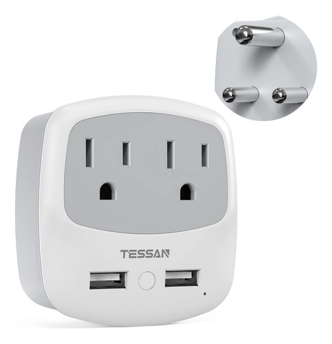 Adaptador De Corriente Tessan Type M Travel Adaptor Plug Con