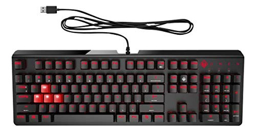 Hp Teclado Para Juego Usb Cable 1100 Negro Rojo