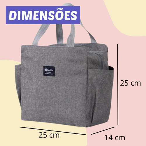 Bolsa Térmica Porta Marmita Lancheira Bebida Multiuso