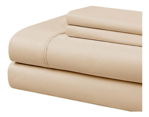 Imagen 1 de 9 de Juego De Sabanas Soft - Queen Size - Tacto Suave Color Crema