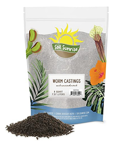 Organic Worm Castings (8 Quarts); 8lb All Natural Soil ...