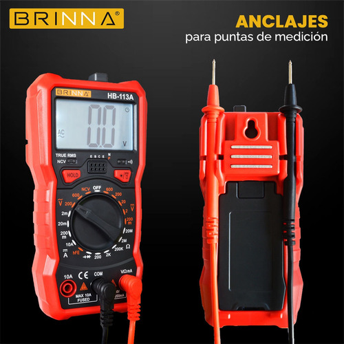 Multimetro 113a Brinna + Pinza Capacimetro 201 + Detector