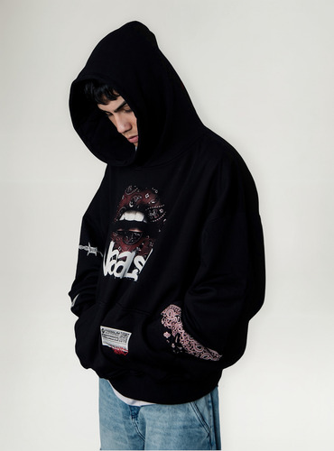 Buzo Hoodie Oversize Charlie & Thomy Mod. Vandals Algodón
