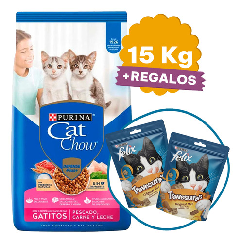 Alimento Cat Chow Gatitos (cachorros) 15 Kg + Regalo + Envío