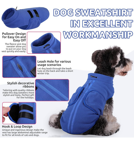 Chaleco Para Perro Pequeño Queenmore De Polar Suave
