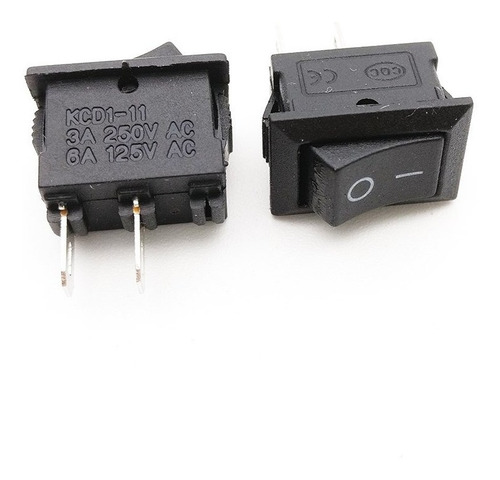 10 Unidades Mini Interruptor Switch Negro  On Off 2 Pines