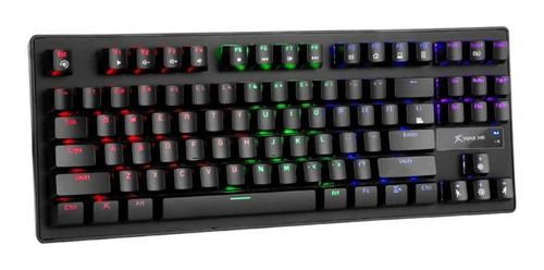 Imagen 1 de 3 de Teclado gamer Xtrike Me GK-979 QWERTY Blue inglés US color negro con luz rainbow