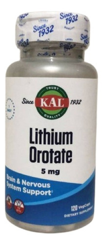 Orotato de litio Kal 5 mg - 120 cápsulas veganas