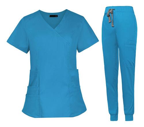 Mujeres Enfermera Uniforme De Enfermería Top Y Pantalones V