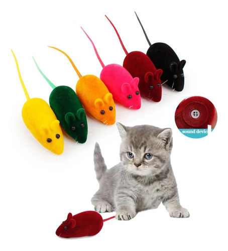 6pcs Divertido Gato Juguetes Ratón Pet Accesorios