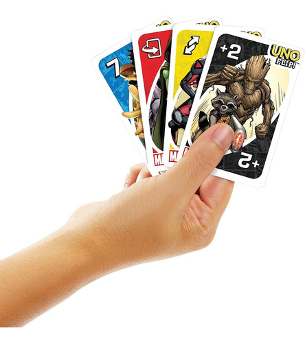 Jogo De Cartas Uno Flip Marvel Com 112 Cartões Presente Kid