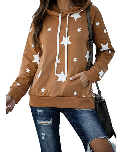 Suéteres De Mujer Casual Estampado De Estrellas De Cinco Pun