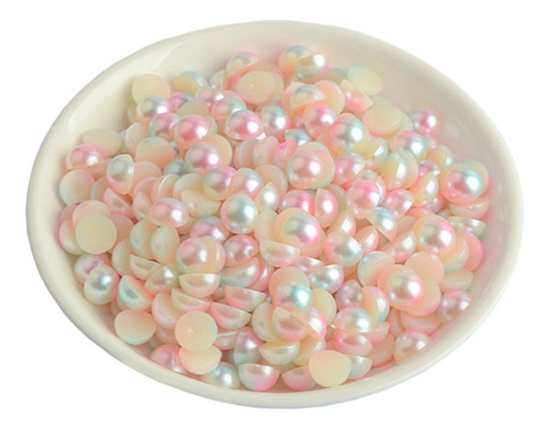 Abs Arcoíris Perlas Semicircular Perla Material Diy