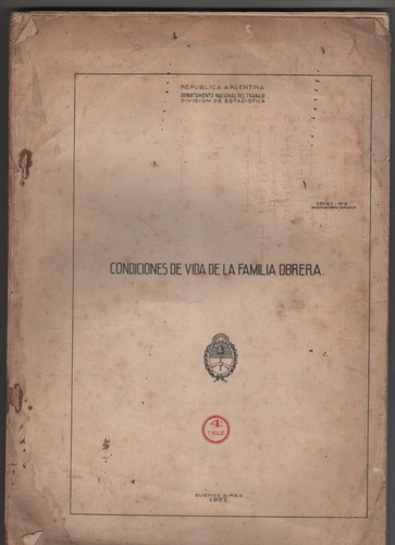 Condiciones De Vida De La Familia Obrera, Buenos Aires 1937