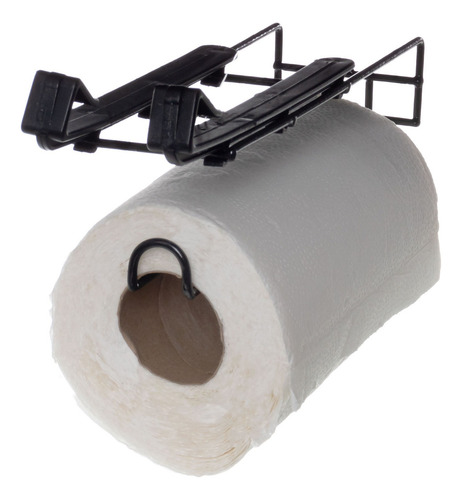Suporte Para Papel Toalha Ajustável Preto Com Preto Metaltru