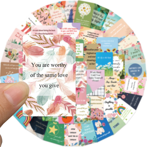 52 Pegatinas De Tarjetas Adhesivas Con Frases Inspiradoras D