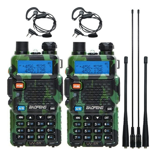 2 Paquete Baofeng Uv-5r Radio Camo Camo Camo Ham Radio Con 2