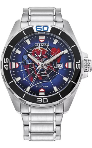 Reloj Citizen Eco Drive Bm7610-52w Para Hombre E-watch Color de la correa Plateado Color del bisel Negro Color del fondo Azul