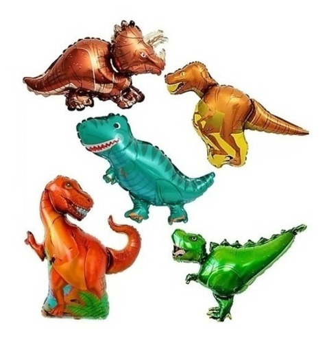 Pack Globos Dino Dinosaurios Metalizados Jurassic